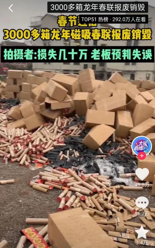 3000余箱磁吸春聯(lián)滯銷,浙江金華一工廠損失數(shù)十萬 市場(chǎng)監(jiān)管部門 屬企業(yè)自主經(jīng)營(yíng)行為,應(yīng)提前做好市場(chǎng)預(yù)判
